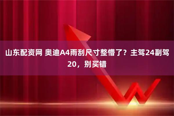 山东配资网 奥迪A4雨刮尺寸整懵了？主驾24副驾20，别买错